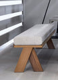 Contemporary Solid Wood X-Leg Upholstered Bench