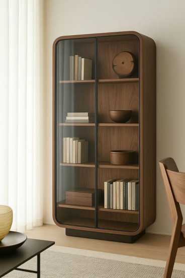 Rounded Wood Bookcase