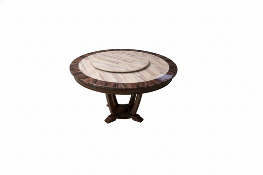 Round Dining Table with a Central Lazy Susan.