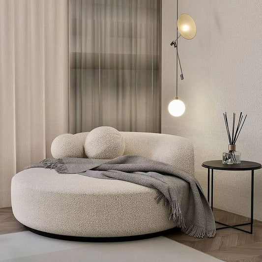 The Tortello - Modern Boucle Round Day Bed Sofa