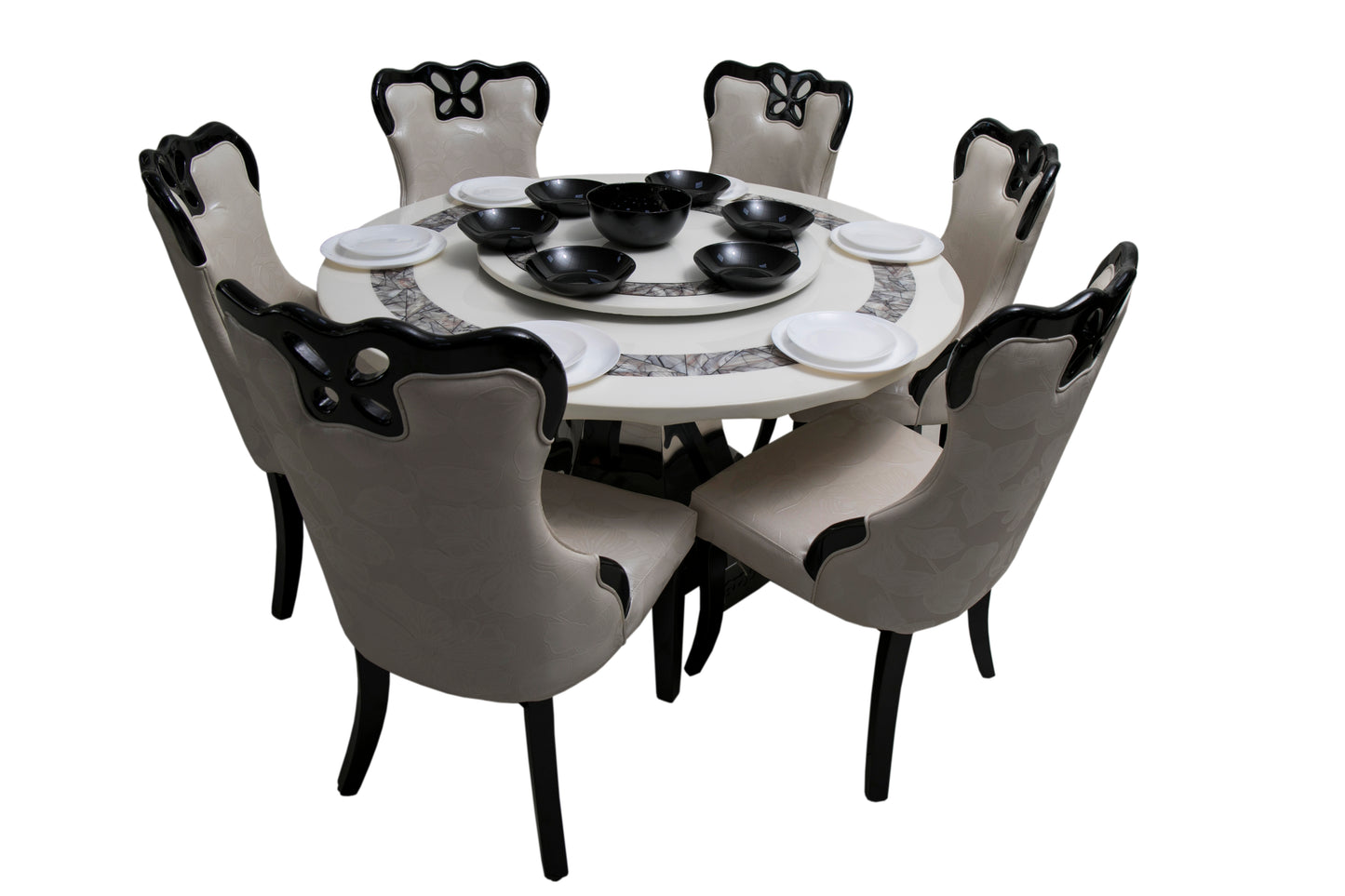 Luxury Round Marble Top Dining Set
