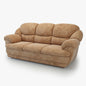 A Tan/Beige Plush Fabric 3-Seater Sofa.